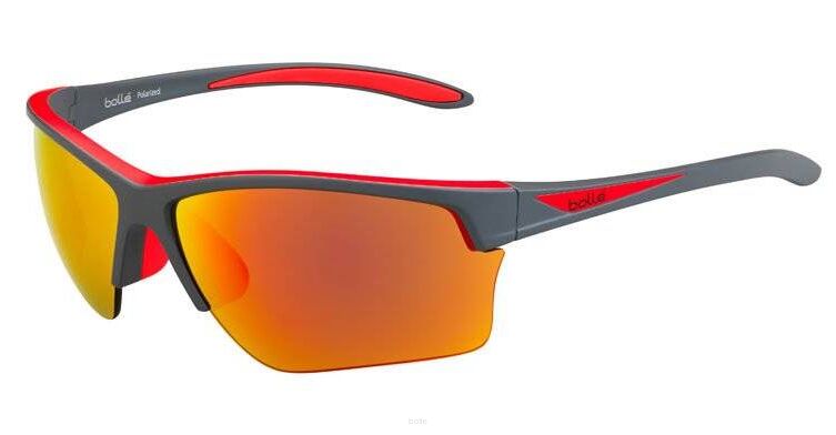 Okulary przeciwsłoneczne Bolle Flash Matte Grey/Red Polarized Fire oleo AF Cat.3